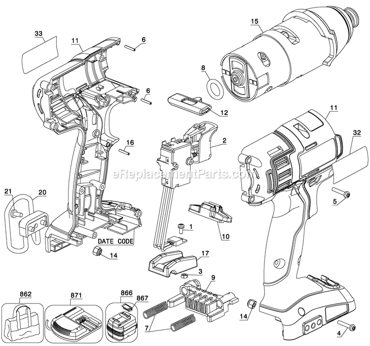 Page A Diagram and Parts List for PCL180IDK-2 Type 2 Porter Cable Miscellaneous